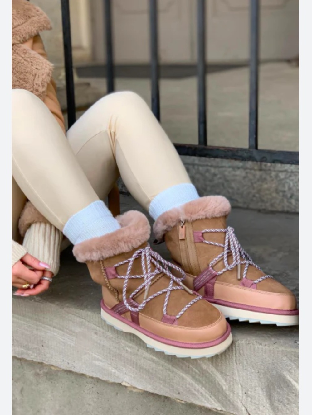 Suede Sheepeskin EMU Australia Anthropologie NWT Blurred Micro  Camel Boot8 (38) - Picture 16 of 16